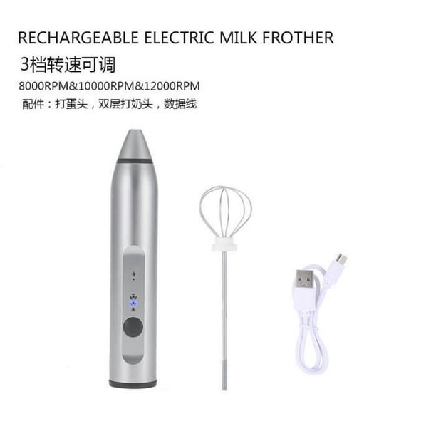 Hand Frother Rechargeable Electric Milk Frother With 2 Whisks Adjustable Speed Portable Foam