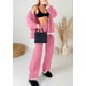 thumbnail image 3 of Conjunto Coordinado PRETTYGARDEN Cardigan Rosa y Pantalones Talla M, 3 of 8