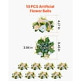 thumbnail image 3 of 10 PCS 9.5 Inch Artificial Flower Ball Bouquet Wedding Table Centerpieces Champagne White Rose Arrangements for Home Decoration, 3 of 6
