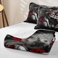 thumbnail image 4 of Erosebridal Spooky Couple Skeleton Twin Quilt Set, Halloween Red Rose Twin Coverlet Set for Boys Girls, Black Red Gray, 2-Piece 1 Bedspread and 1 Pillowcase, 4 of 7