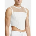 thumbnail image 5 of Men's Sleeveless O-neck Vests Mesh Patchwork Transparent Tank Tops, 5 of 5