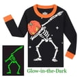 thumbnail image 2 of Halloween Pumpkin Skeleton Pajamas for 3-8T Boy Girl Glow-in-the-Dark 2 Pieces Sleepwear Tops and Pants Set, 2 of 12