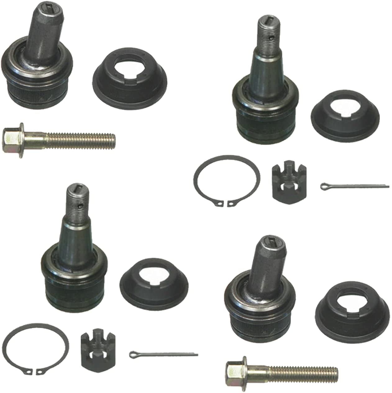 Detroit Axle - Front Upper Lower Ball Joints Inner and Outer Tie Rods Adjustment Sleeves Replacement for 1992-2004 Ford E250 E350 Econoline