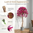 thumbnail image 6 of Gymax 4.5FT Artificial Tree Azalea Artificial Tree w/ Plastic Pot for Indoor & Outdoor, 6 of 10