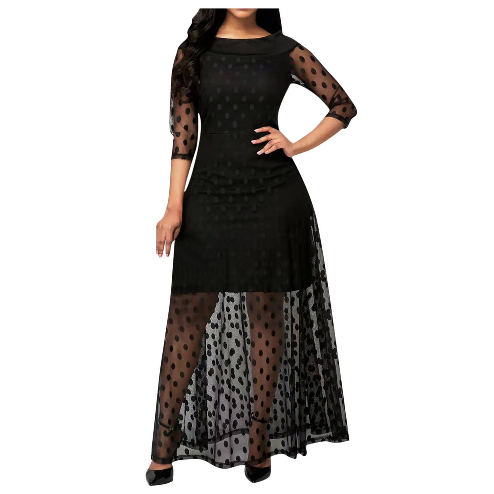 Sayhi Women's Long Dresses Party Dating Fashion Tunic Dress Long Semi