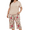 Apricot Floral-Short Sleeve, variant on Plus Size Pajama Sets for Women Short Sleeve Loungewear Sets 2 Piece Nightwear Floral Sleepwear, Pink 4XL