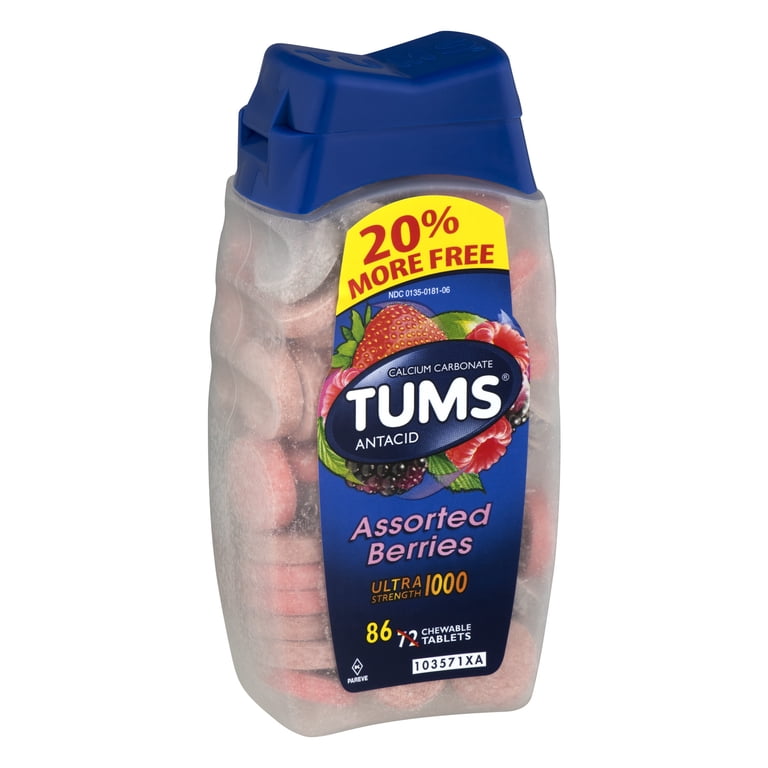 Astra Sight PTMLGS UR 1枚 TUMS Antacid Assorted Berries - 86 CT HSA/FSA Eligible - Walmart.com