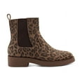 thumbnail image 3 of Lucky Brand Ressy Leopard Brown Leather Chelsea Style Block Low Heel Ankle Boots (Natural Brown, 9), 3 of 5
