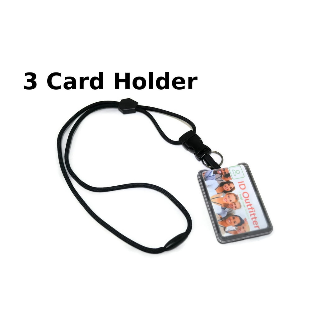Breakaway Lanyard Id Badge Holder Multi 3 Card and Key Lanyard