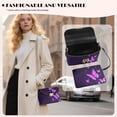 thumbnail image 3 of Pzuqiu Purple Butterfly Crossbody Leather Bags for Women Exquisite Lightness Quilted Leather Mini Crossbody Purse with Chain Strap Soft Casual Vintage Compact Gifts for Women, 3 of 7