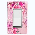 thumbnail image 1 of Metal Light Switch Plate Outlet Cover Pink Rose Flower Wallpaper ROS048, 1 of 13
