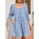 thumbnail image 4 of Vestido vaquero Sidefeel primavera/verano con manga 3/4 para mujer, 4 of 5