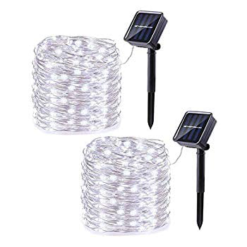 42FT 100LEDs Solar Powered Waterproof LED Tube Light LED Fairy String Rope White 