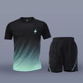 thumbnail image 2 of Men’s Active Quick Dry Crew Neck T Shirts | Athletic Running Gym Workout Short Sleeve Tee Set Big and Tall Size M-5XL Green, 2 of 7