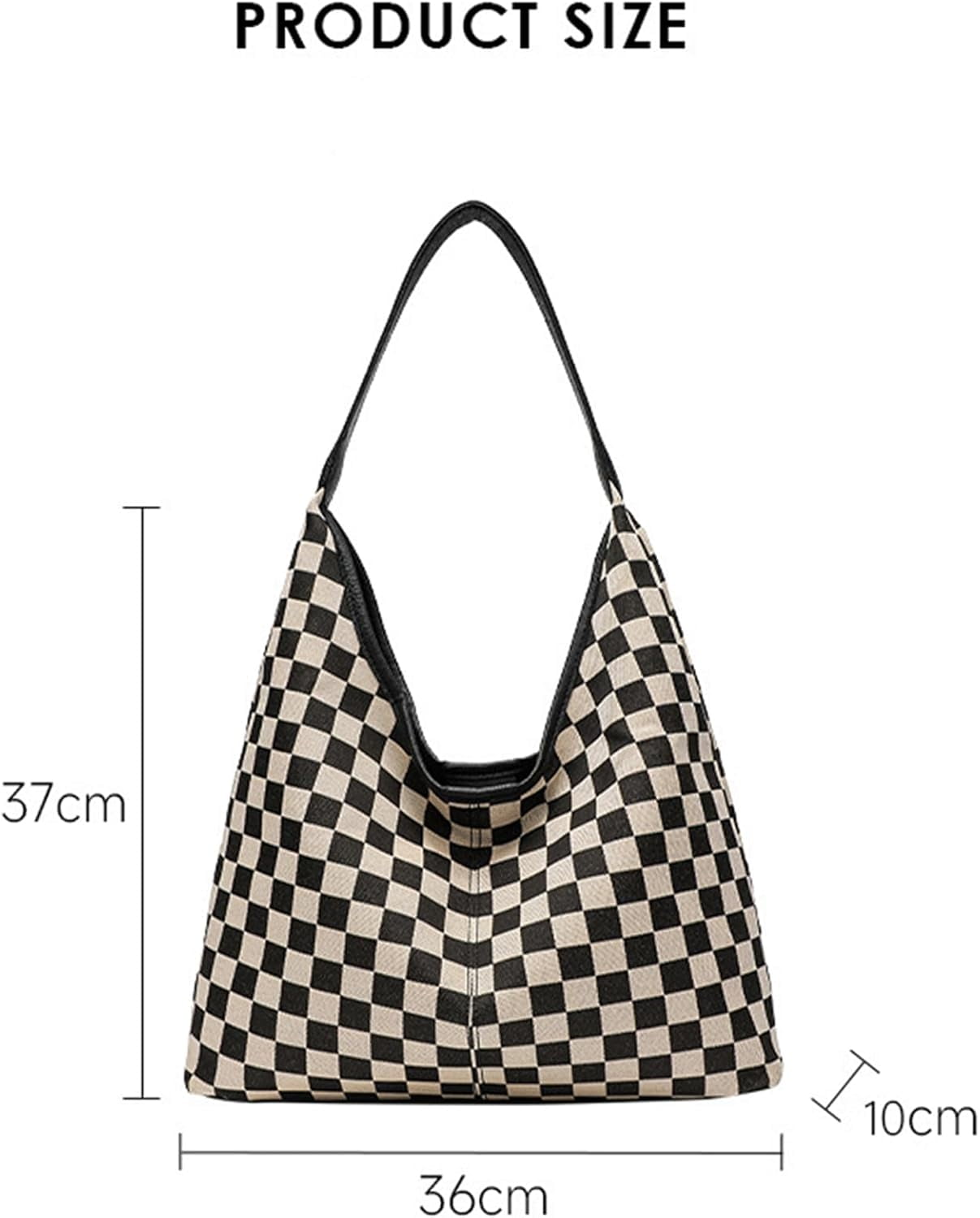 Sdmnsg-T Slouchy Shoulder Bag Checkered Y2K Hobo Tote Bag for Women Vintage Checkerboard Large Capacity Crossbody Purse Casual Retro For Mom,Women