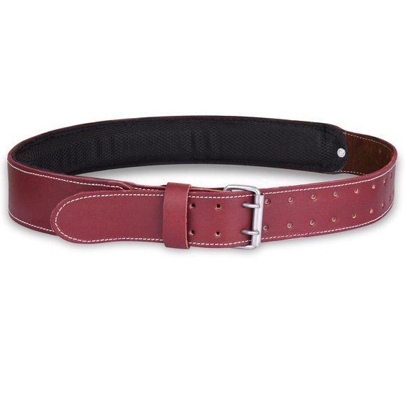 FUERI Premium Leather Tool Belt Carpenter Electrician Framer Mechanic Worker Tools Belts for Men Consturction Bags Pouches Suspenders (2100-MRN)