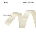 thumbnail image 2 of 3/4 Inch 25 Yard Satin Ribbon Grosgrain Thin Solid Silk Wedding Bouquet Ribbon for Gift Wrapping Cream White, 2 of 6