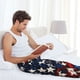thumbnail image 5 of Balery Red Blue White Stars Pantalones de pijama para hombre, pijama ultraligero, pantalón de descanso-Medium, 5 of 6