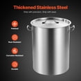 thumbnail image 3 of Heavy Duty Commercial Grade 36 Quart Stainless Steel Stockpot with Steaming Basket Lid Handle Sandblasted Finish for Steaming Boiling Frying Silver, 3 of 7