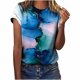 thumbnail image 1 of Jersey de cuello redondo de verano para mujer, camisa informal estampada, blusa superior de fondo Pompotops  hfajkhk138754, 1 of 9