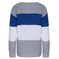 thumbnail image 4 of Vedolay Sweater Women's 2023 Trendy Fall Fashion Sweaters Knit Ribbed Stripe Pullover Top,Blue M, 4 of 5