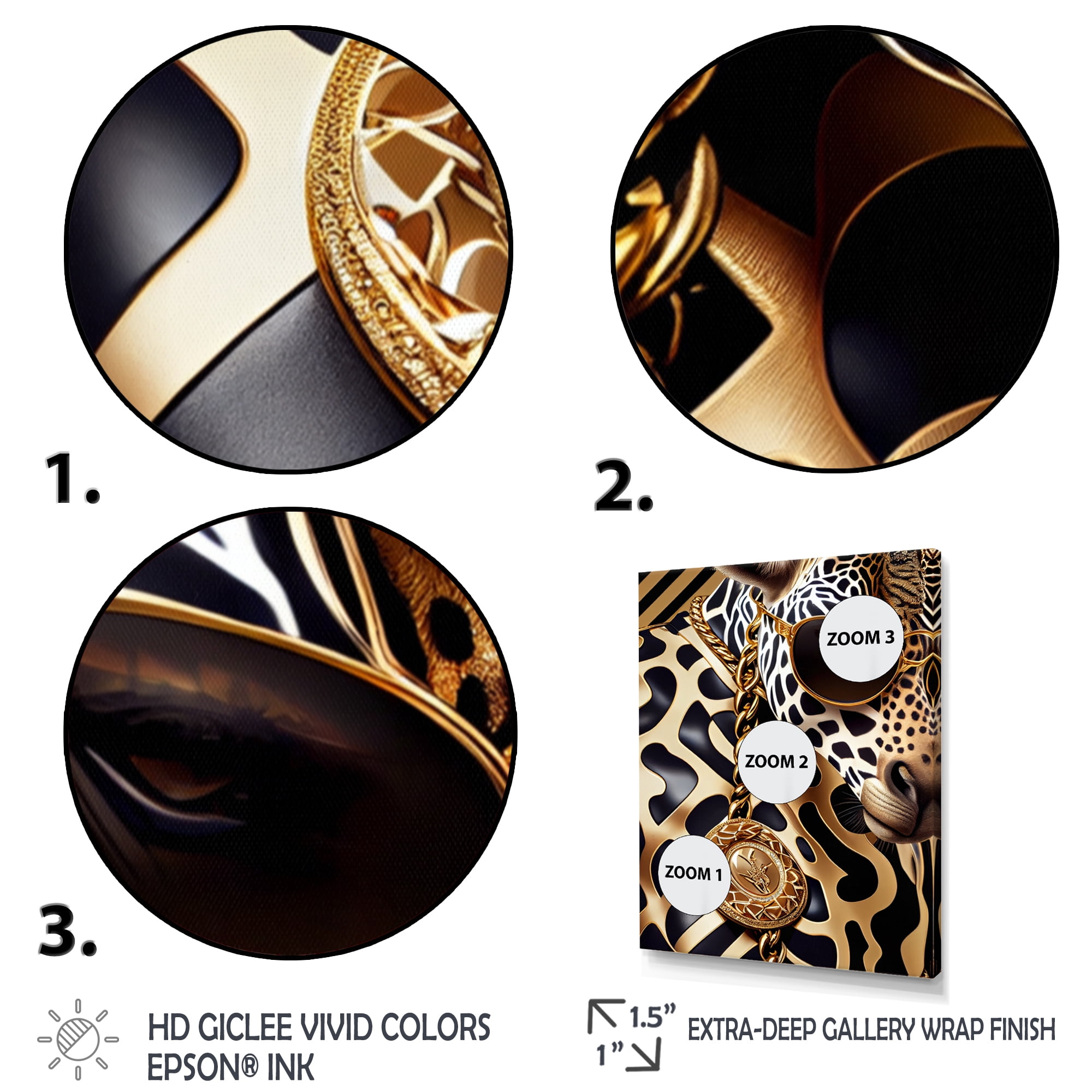 Designart Celebrity Fashion Girafe IV Canvas Wall Art