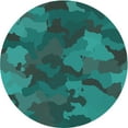 thumbnail image 1 of Ahgly Company Machine Washable Indoor Round Transitional Medium Teal Green Area Rugs, 8' Round, 1 of 7