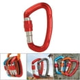 thumbnail image 3 of Mosquetón Resistente Y Resistente Mosquetón de Escalada con Compuerta Roscada de 25 KN, Escalada en Roca, Mosquetón de Bloqueo con en D para Es , rojo, 3 of 8