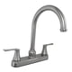 thumbnail image 1 of Empire Faucets U-YNN800GSN-DH3-25MM Grifo de cocina no metálico de 8" con manijas de sable sólidas y boquilla de cuello de cisne de 25 mm - Níquel cepillado, 1 of 1