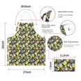 thumbnail image 7 of Yellow Lemon Fruit Slices DarkBlue Pattern Apron-Garden Aprons for Women with Pockets-Cotton Linen Waterproof Kitchen Cooking Gardening Aprons Adjustable for Kitchen,Cooking,BBQ and Salon 33x27 Inch, 7 of 7
