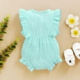 thumbnail image 4 of Gunia Rompers For Girls,Sleeveless Button Ruffle Jumpsuit Headband Kids Jumpsuit Fashion Overalls For Girls,6-12 Months, 4 of 8