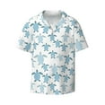 thumbnail image 2 of Lafuoo Hand Drawn Turtle Pattern Men's Cuban Collar Short Sleeve Shirt, Button-Down Resort Beach Pocket Shirt-3X-Large, 2 of 7