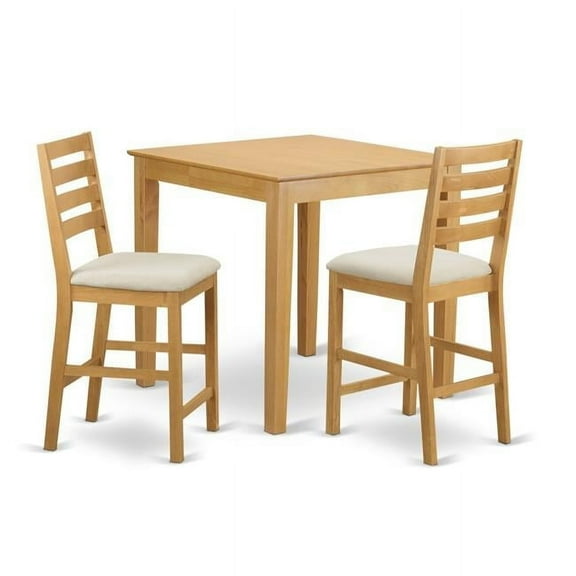 Counter Height Pub Set - Table & 2 Chairs, Oak