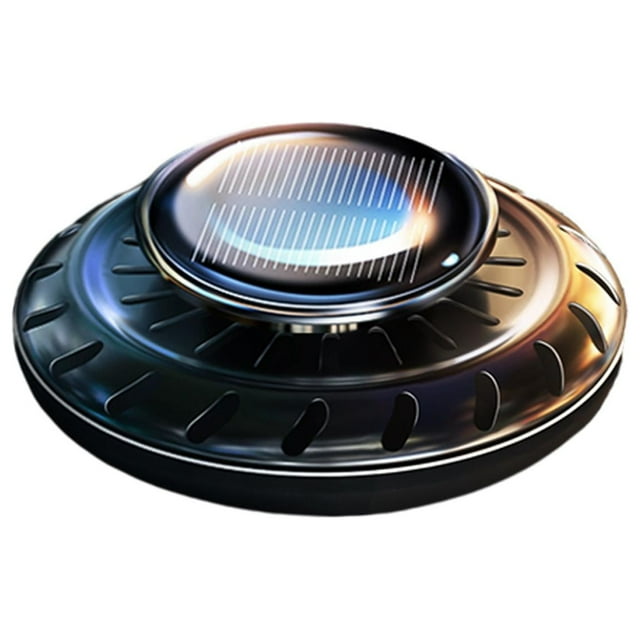 Aromatizador solar para coche, giratorio, silencioso, ideal para mesa, dormitorio y coche. Negro