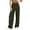 02-Army Green, variant on Womens Corduroy Pants Dressy Casual Button Elastic Waist Wide Leg Trousers with Pockets Fall Winter Fashion Clothes