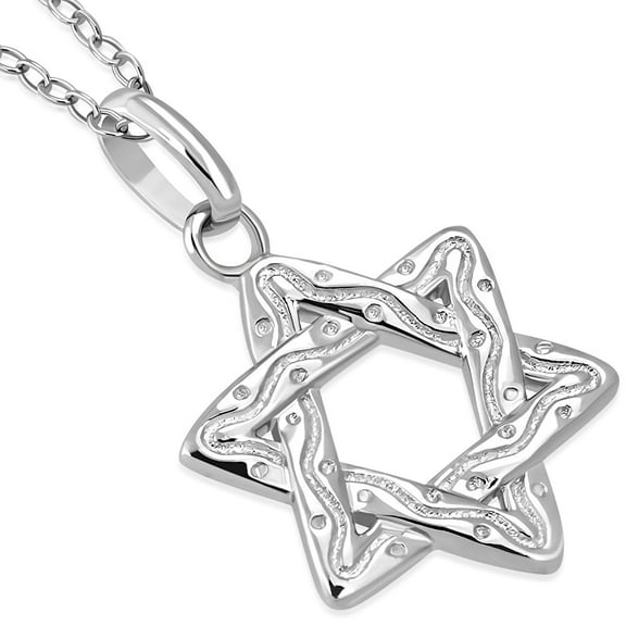 925 Sterling Silver Classic Star of David Pendant Necklace, 18"