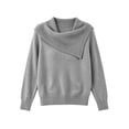 thumbnail image 7 of SEROYE Women's Ribbed Knit Sweaters Asymmetric Collar Solid Long Sleeve Casual Pullover Tops for Spring Fall (XL, Gray), 7 of 7