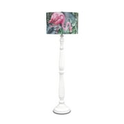 LUX0450 - 62" White Polyresin Floor Lamp with Flamingo Shade
