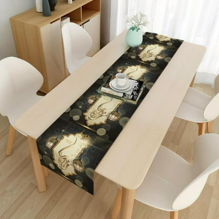 

Eid Mubarak Table Runner Table Decorations - Ramadan Halal Table Party Supplies Decoration 13X71
