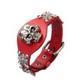 thumbnail image 2 of Pulsera del cráneo Zulema 3D Cráneo Cabeza Gótico Punk Rock PU Cuero Rojo, 2 of 3