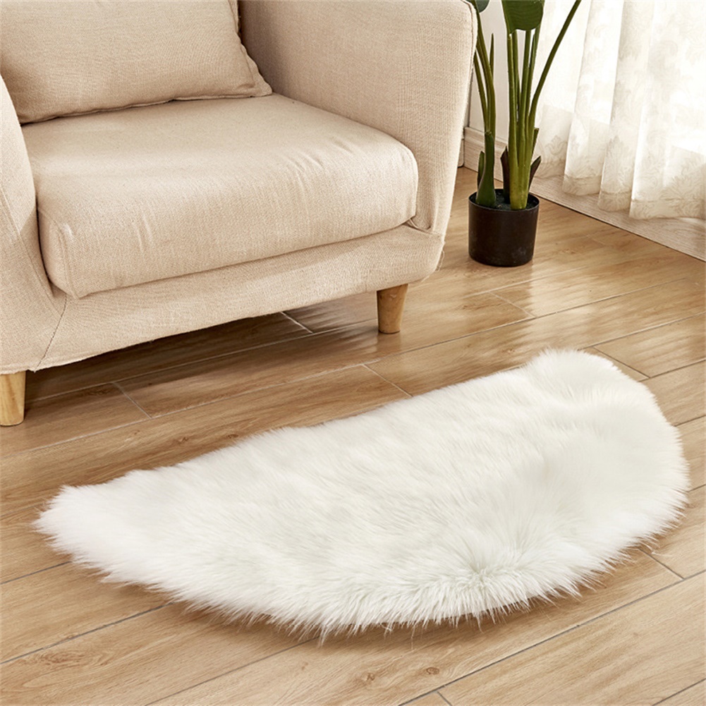 Coolmee Semicircle Plush Round Area Rugs for Kids Girls Room Carpet