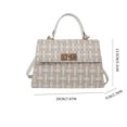 thumbnail image 2 of Bolso clásico a cuadros para mujer, Bolso de hombro de lana, Bolso cuadrado, Bolso de mano (blanco), 2 of 4