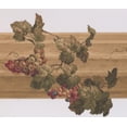thumbnail image 1 of Raisins Beiges Rouges sur Vigne sur Papier Peint de Cuisine de Clôture en Bois Bord Retro Design, Rouleau 15' x 10", 1 of 3
