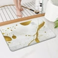 thumbnail image 4 of White Gold Marble Pattern Bathroom Rugs Mat,Non Slip Microfiber Bathroom Rug,Rubber Backing,Soft Bathroom Mats for Bathroom Floor,Tub and Shower,17x27in(43x68cm), 4 of 5