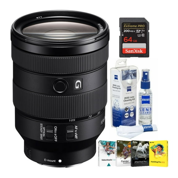 Sony FE 24-105mm f/4 G OSS Full-Frame E-Mount Lens with Accessory Bundle