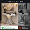 thumbnail image 3 of ARICOEASY LED Mirrored Console Table with Rectangular Decorative Wall Mirror, 46.4" Silver Entryway Sofa Table with 35" Crushed Diamond Wall Mirror Set for Living Room, Set of 2, 3 of 8