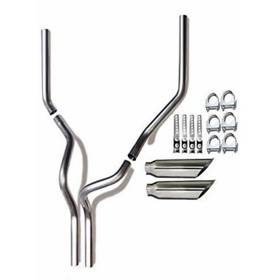 Dual 2.5 Exhaust Kits with Tips fits 1994-2001 Dodge Ram Pickup Trucks
