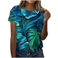 thumbnail image 1 of Pisexur Hauts pour Femmes, Blouses pour Femmes Habillées Décontractées à la Mode Pull Décontracté Imprimé Manches Courtes Col Rond Multicolore, m, 1 of 4