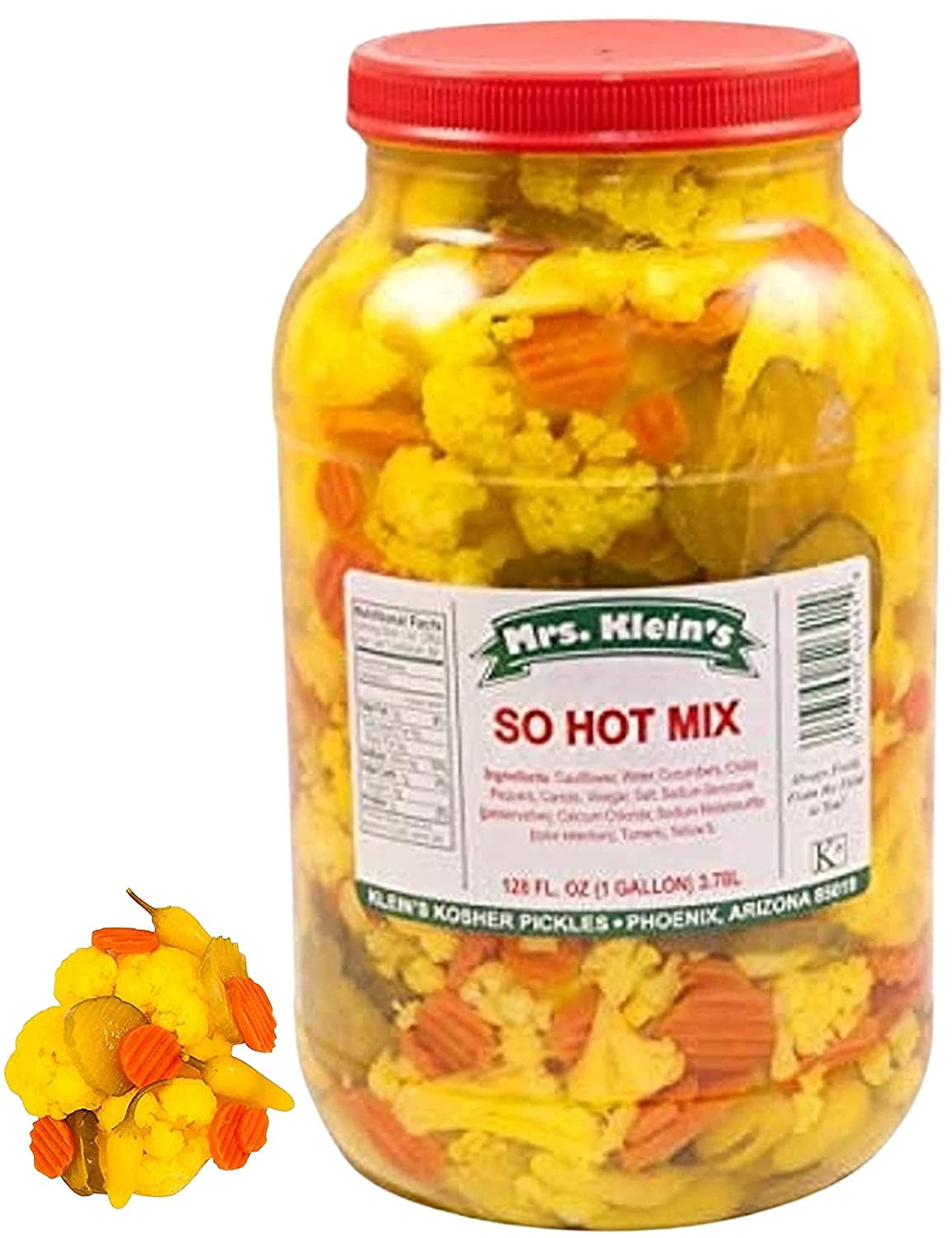 SO HOT MIXSpicy Pickled Cauliflower Florets, Spicy Sliced Carrots