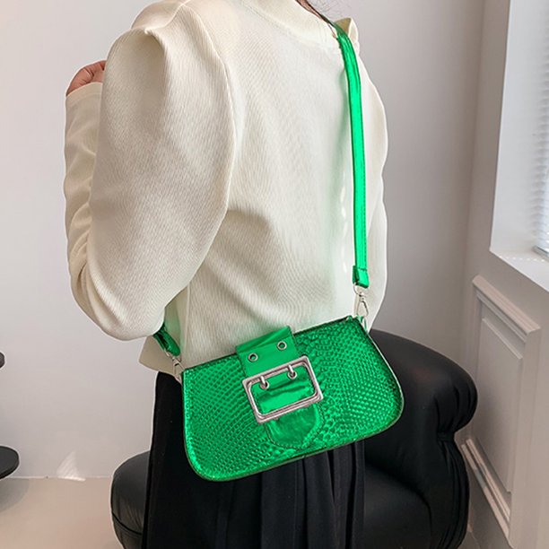 Bolsa De Hombro Bolsa de mujer bandolera con patrón de cocodrilo PU sólido cruzado verde Ndcxsfigh Para Estrenar